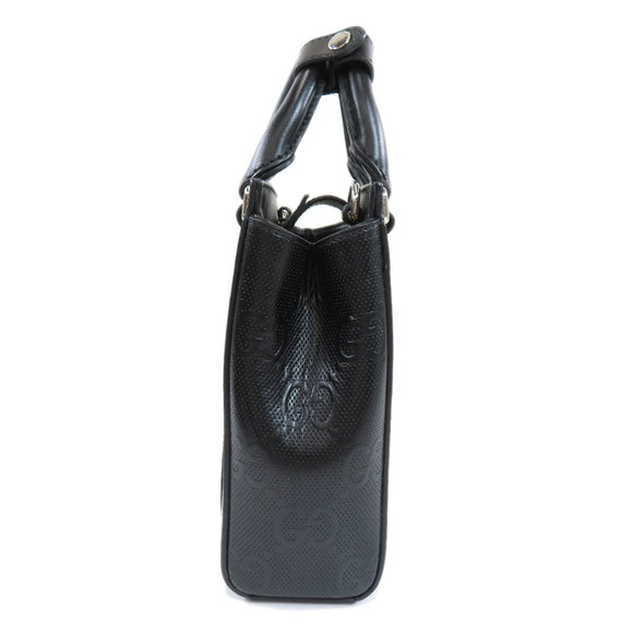 Gucci GG Embossed Mini 2way Tote Bag Leather Black - Picture 3 of 10